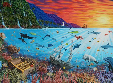 Framed Treasures Beneath the Sea Print