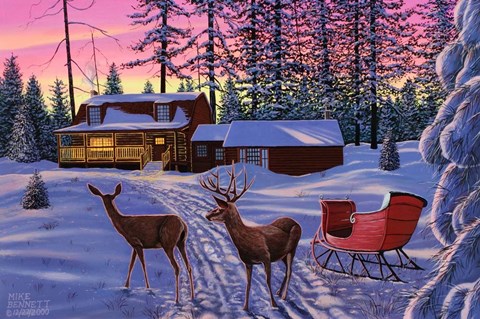 Framed Winter in Running Springs Print