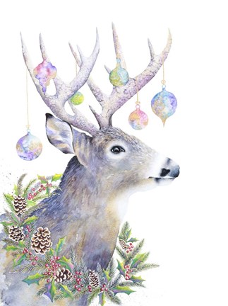 Framed Holiday Deer Print
