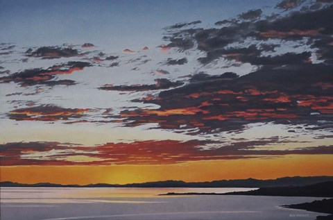 Framed Beach Drive Sunset Print