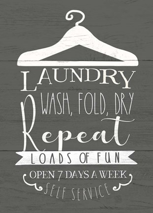 Framed Laundry Sign Print