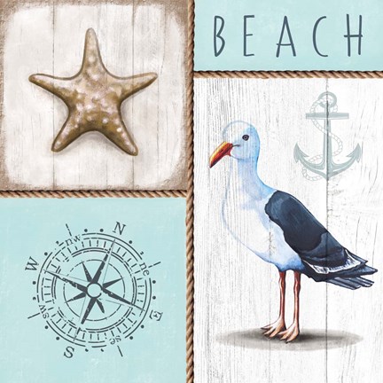 Framed Nautical Beach Print