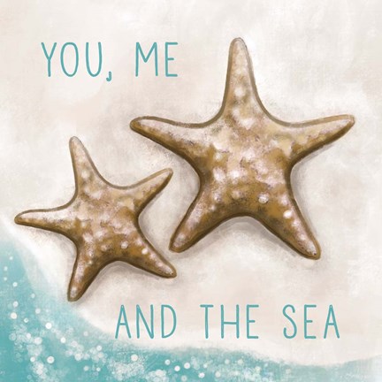 Framed You, Me and the Sea Print