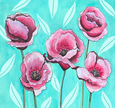 Framed Pink Poppies III Print