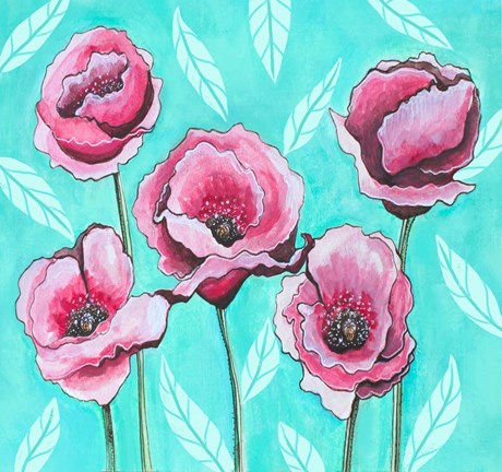 Framed Pink Poppies IV Print