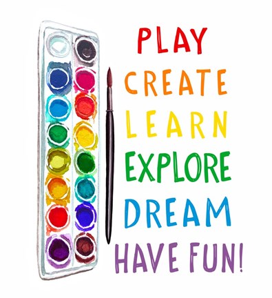 Framed Play, Learn, Create Print