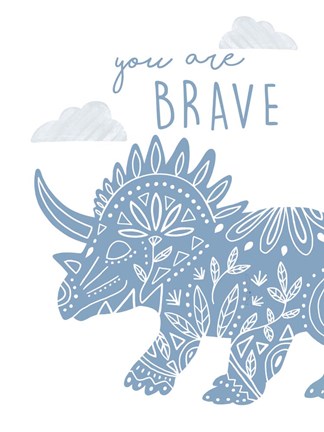 Framed You Are Brave Dino Print