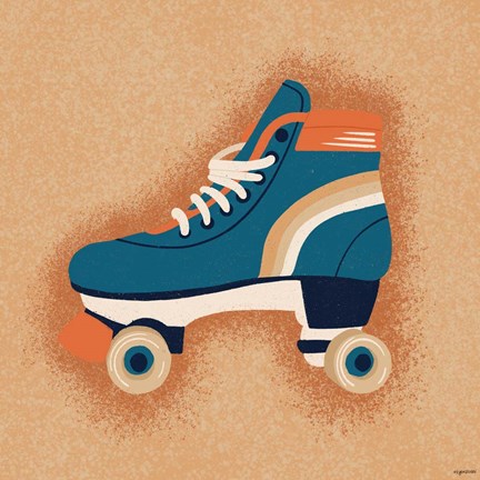 Framed Orange Skate Print