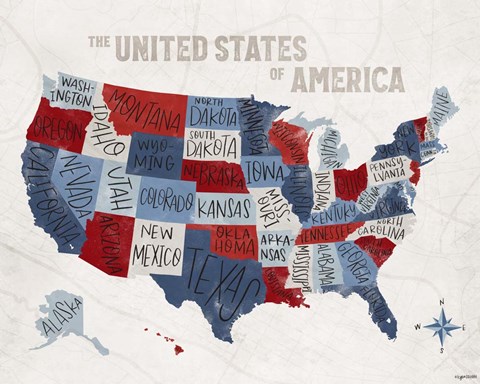 Framed Patchwork USA Print