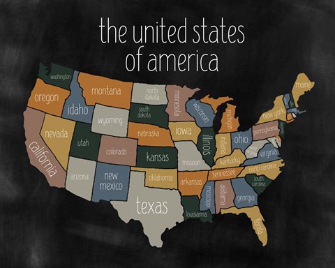 Framed State Map III Print