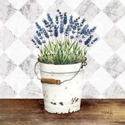 Framed Purple Flowers Metal Bucket Print