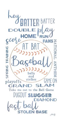 Framed Baseball Phrases Print