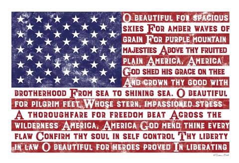 Framed America the Beautiful Flag Print