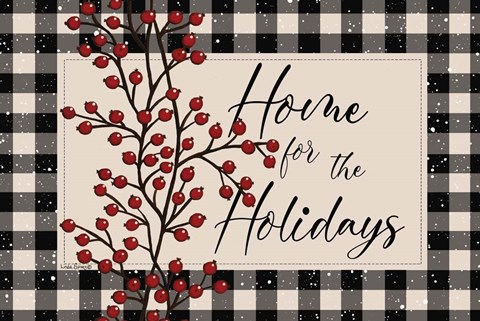 Framed Home for the Holidays with Berries Print