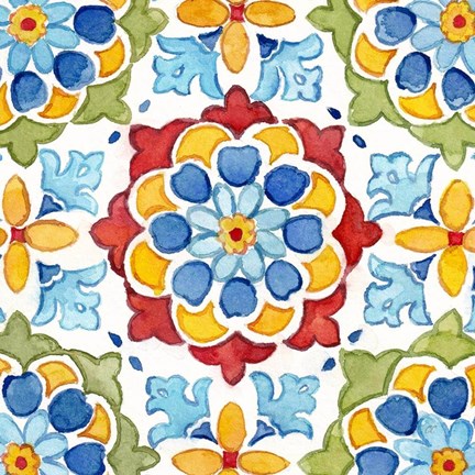 Framed Turkish Tile I Print