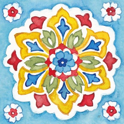 Framed Turkish Tile IV Print
