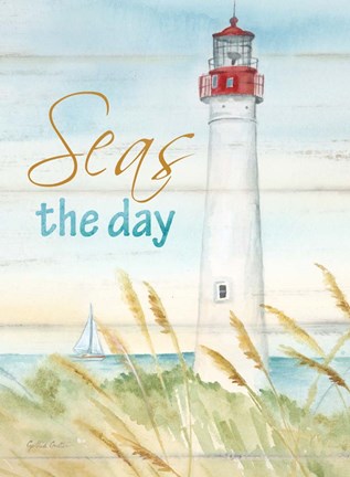 Framed East Coast Lighthouse portrait II-Seas the day Print