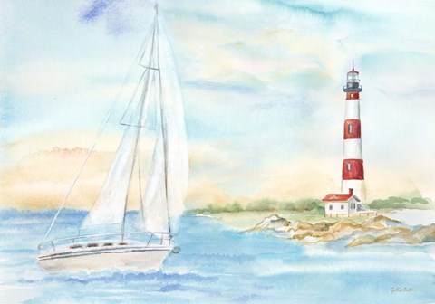 Framed East Coast Lighthouse landscape II Print
