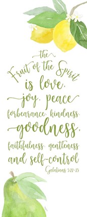 Framed Fruit of the Spirit vertical I-Fruit Print