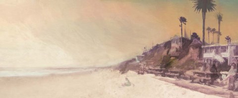 Framed Girl on the Beach Print