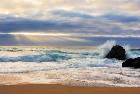 Framed Beach at Big Sur Print
