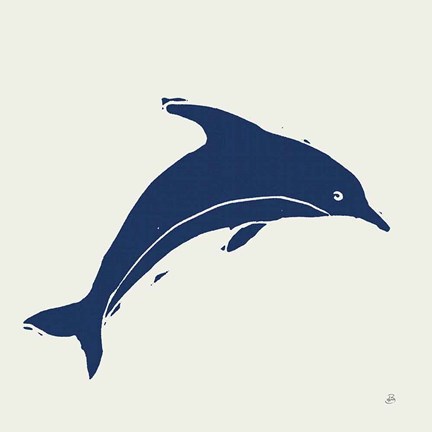 Framed Primitive Sea VIII Navy Print