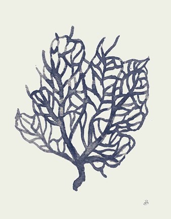 Framed Ocean Finds XIV Navy Print