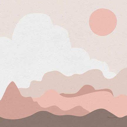 Framed Mountainous I Pink Print