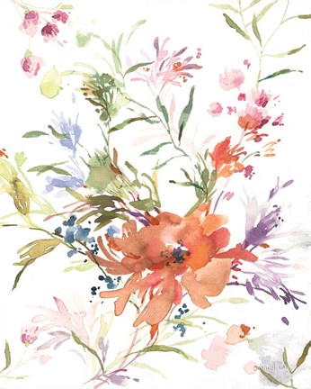 Framed Breezy Florals IV Print