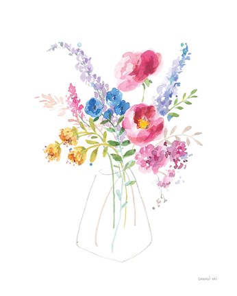 Framed Semi Abstract Floral Print