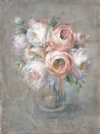 Framed Pale Summer Blooms I Print