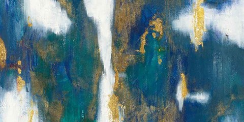 Framed Blue Texture I Gold Crop Print