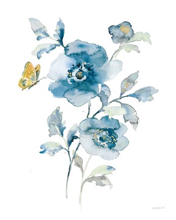 Framed Blues of Summer II Gilded Print