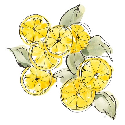 Framed Cut Lemons I Print