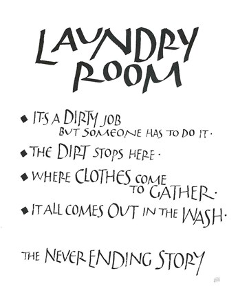 Framed Laundry Room Sayings White Print