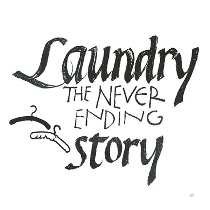 Framed Laundry Room II White Print