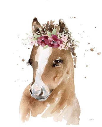 Framed Floral Pony Print