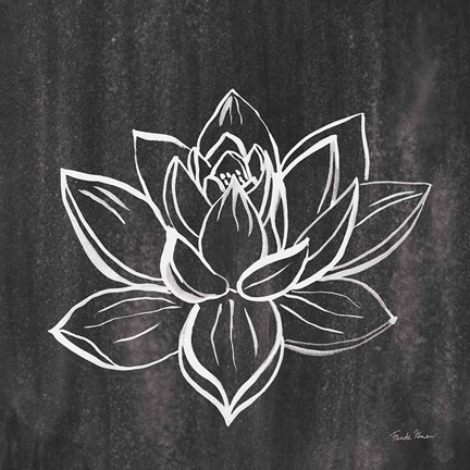 Framed Lotus Gray Print