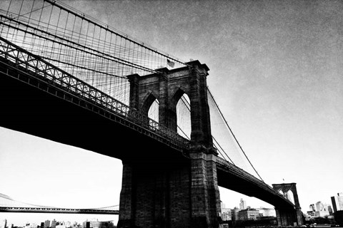 Framed Bridge of Brooklyn BW I Print