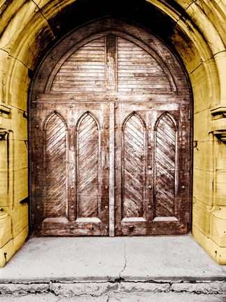 Framed Golden Cathedral Door I Print