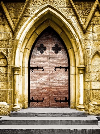 Framed Golden Cathedral Door II Print