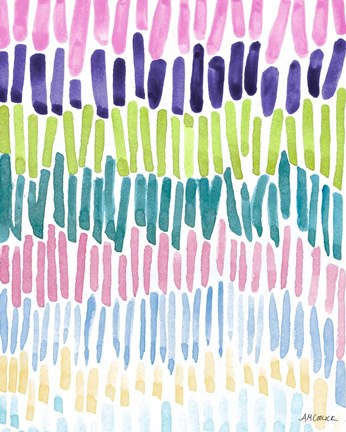 Framed Colorful Waterfall Stripes Print