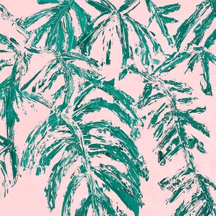 Framed Teal Tropicalo Garden Print