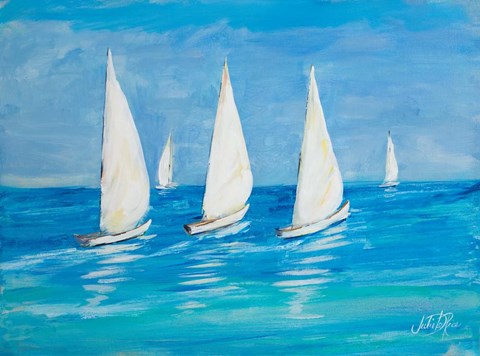 Framed Sailboats II Print