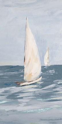 Framed Coast Sailing II Print
