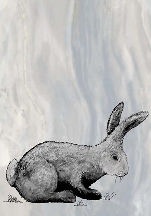 Framed Bunny on Marble IV Print