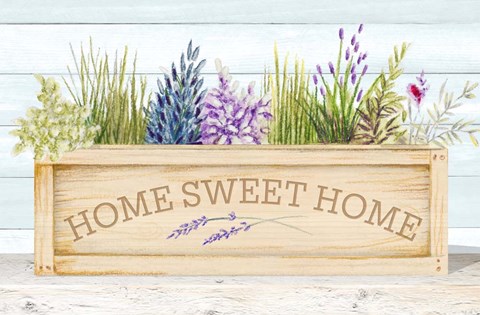 Framed Lavender &amp; Wood Planter Home Print