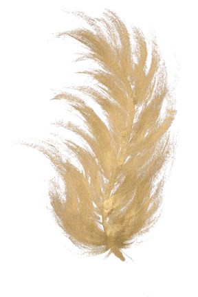 Framed Gold Feather I Print