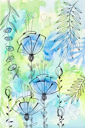 Framed Floral Beauties Above Print