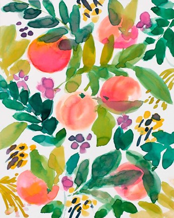 Framed Garden Peaches Print